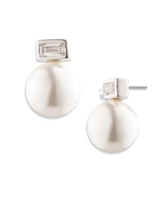 Lauren Ralph Lauren - Cubic Zirconia and Imitation Pearl Sterling Silver Stud Earrings
