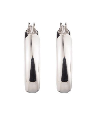 Lauren Ralph Lauren - Sculptural Sterling Silver Hoop Earrings