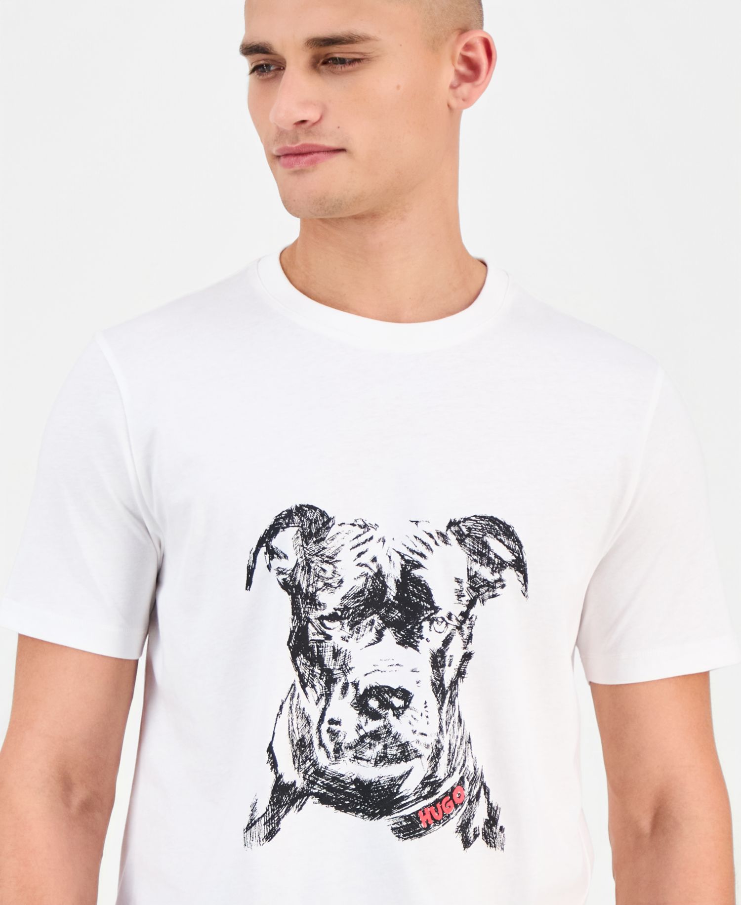 Men's Dubrox Short-Sleeve Dog Graphic Crewneck T-Shirt