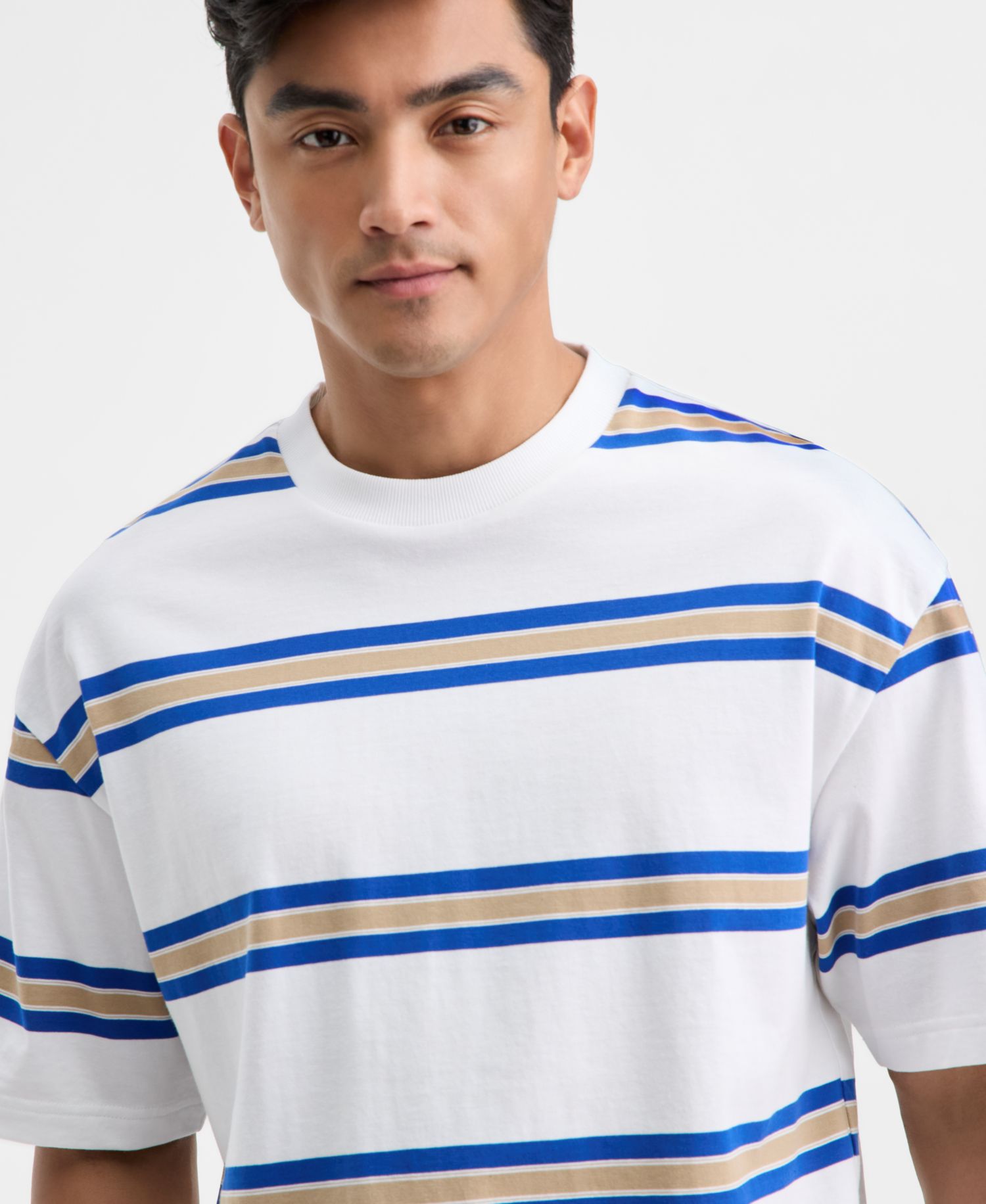 Hugo by Men's Nolisto Relaxed-Fit Short-Sleeve Striped Crewneck T-Shirt