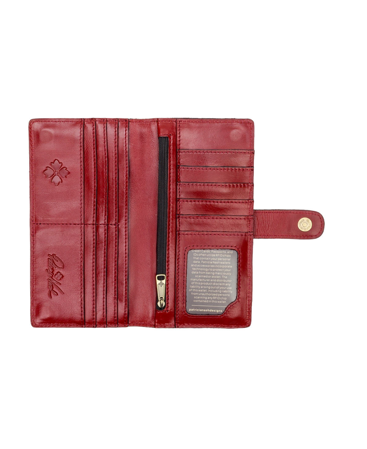 Patricia Nash Valentia Small Leather Wallet In Red
