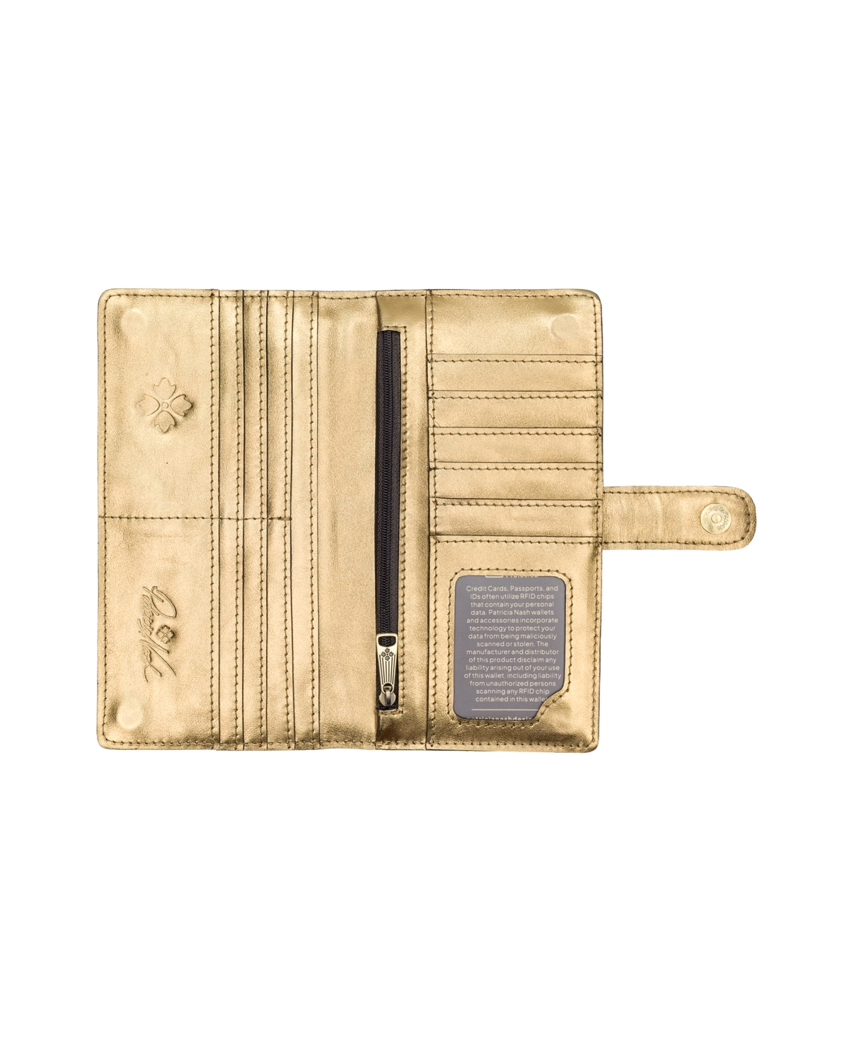 Patricia Nash Valentia Small Leather Wallet In Gold