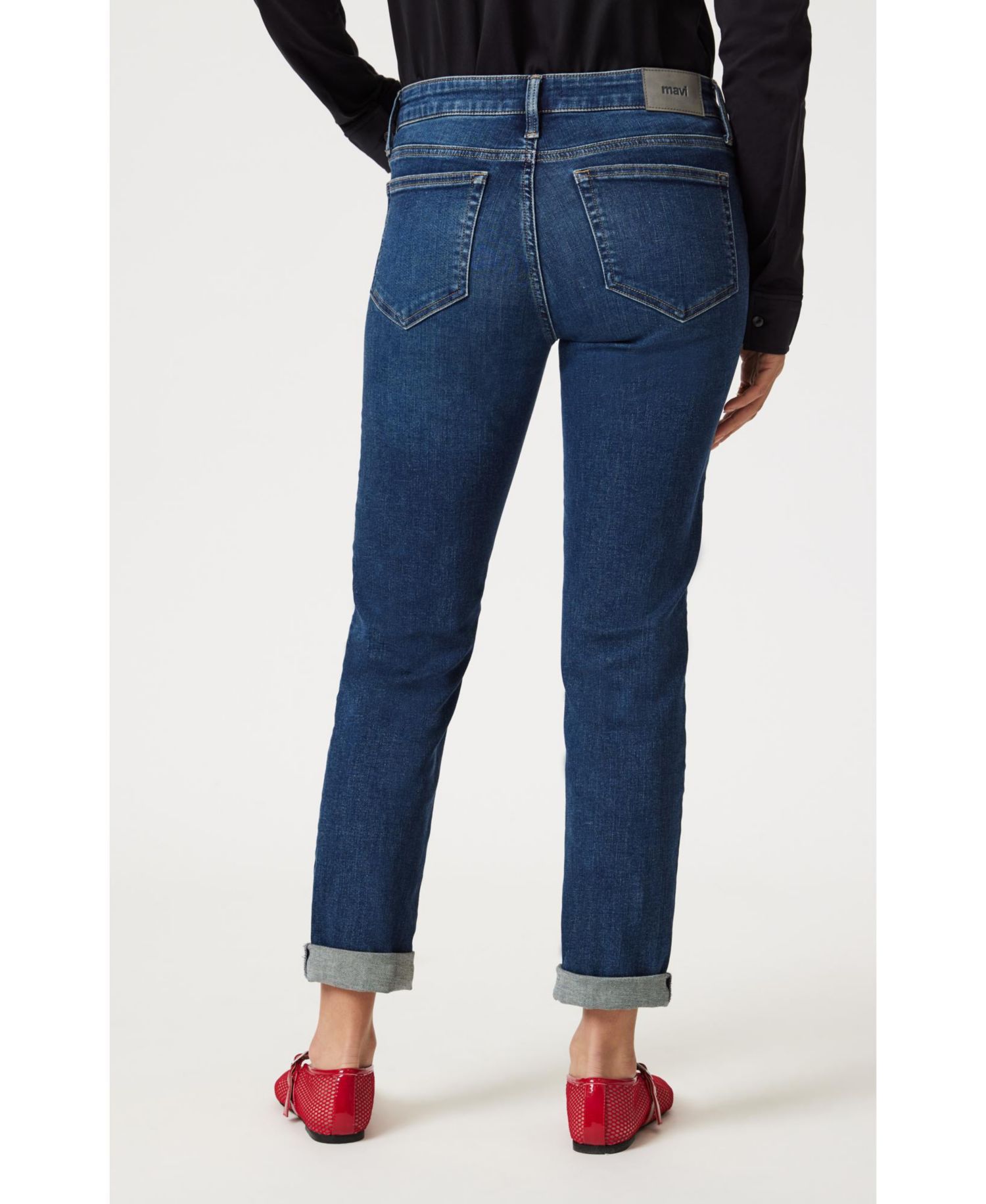 Women's Mavi Emma Slim Boyfriend In Deep Brushed Tribeca