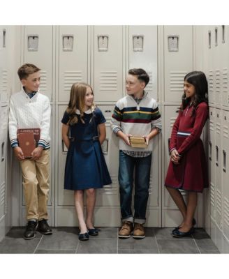 Boys Organic Mock Neck Cable Sweater with Buttons