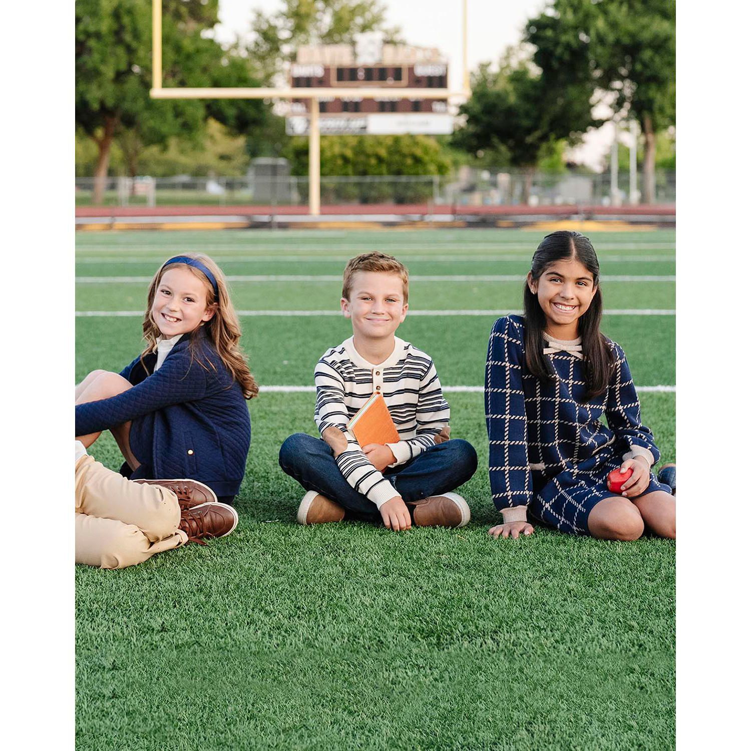 Hope and Henry Little and Big Boys' Organic Long Sleeve Henley Pullover Sweater with Elbow Patches