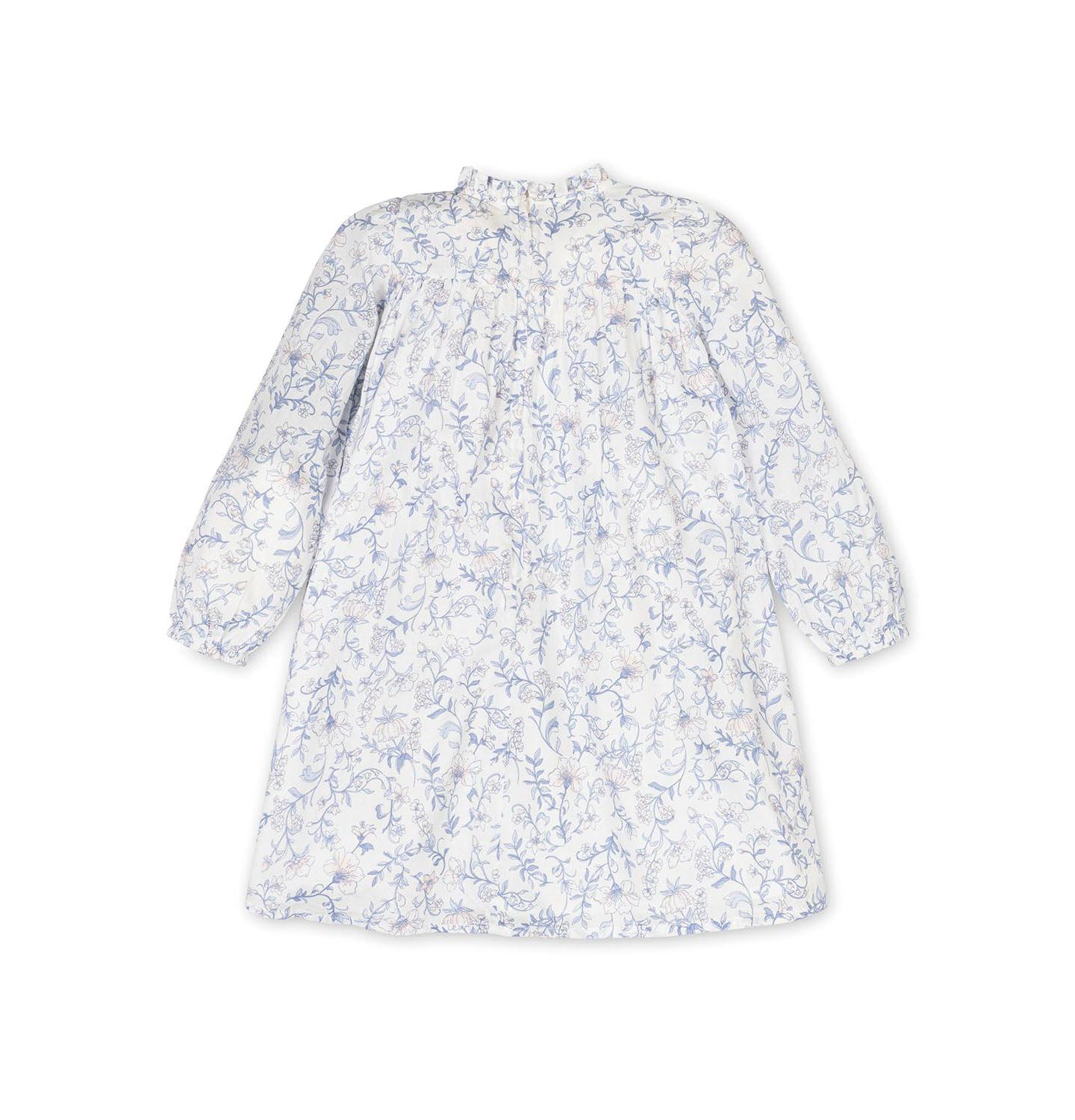 Платье Hope & Henry Organic Long Sleeve Ruffle Neck Smocked Yoke Dress для девочек-малышей, цвет: Зимний с принтом — фото 6