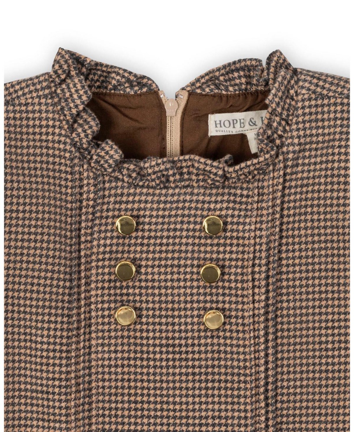 Hope & Henry Big Girls Organic Ruffle Collar Pintuck Drop Waist Dress