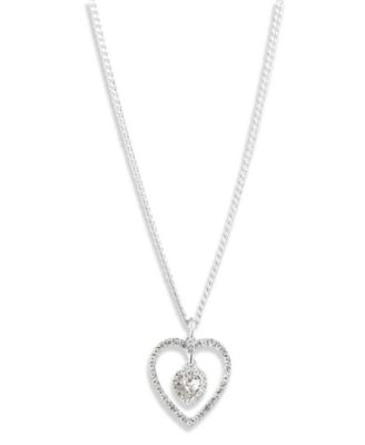 Givenchy - Rhodium Crystal Silver-Tone Heart Pendant Necklace