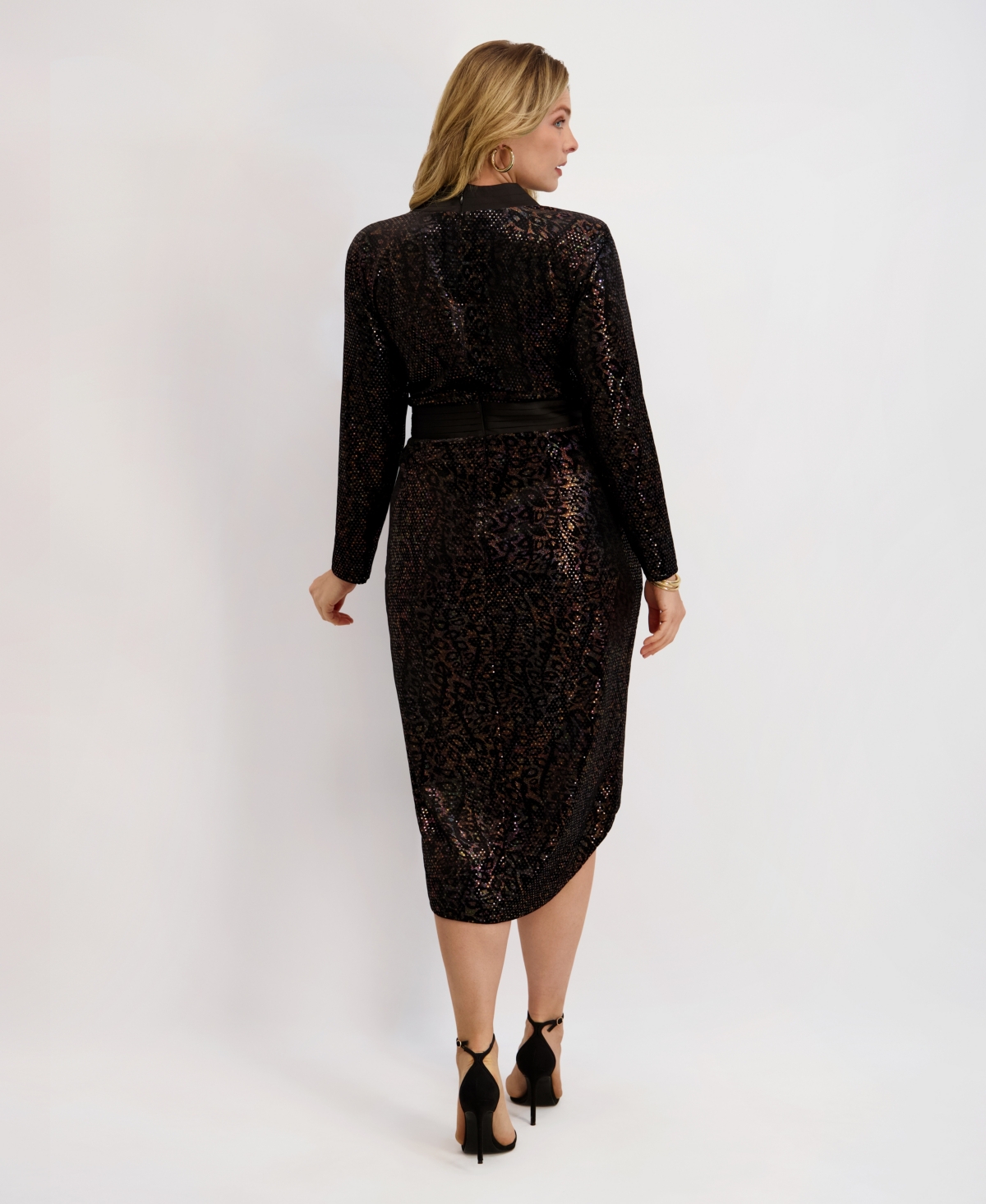 Siena Plus Foiled Velvet Midi Dress