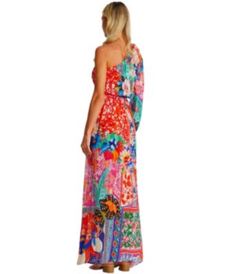 Women's Maxi One Shoulder Floral Dress