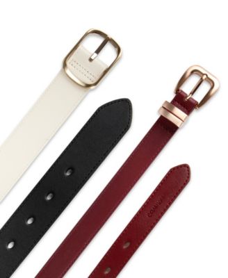 2-Pc. Reversible Center Bar Buckle Belt Set