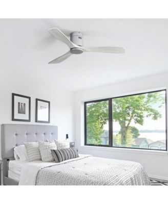 52-inch Modern Sliver 3 Solid Wood Blade 6-speed Remote Control and Forward Reverse Rotation Function Ceiling Fan
