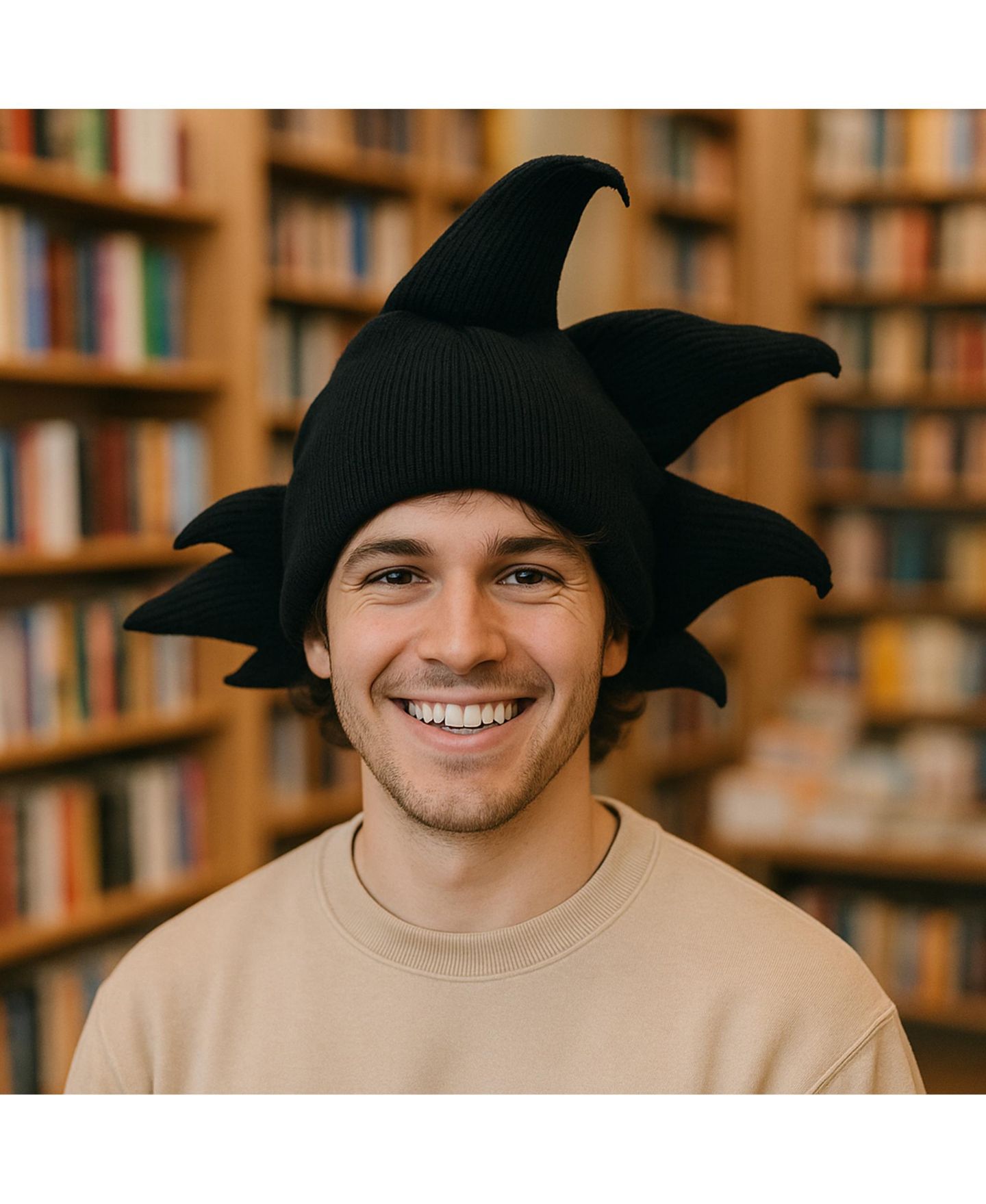 Мужская шапка Dragon Ball Z Goku Hair Novelty Knit Beanie — фото 4