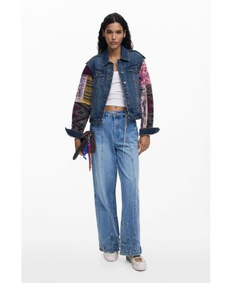 Women's Denim jacket with combined sleeves