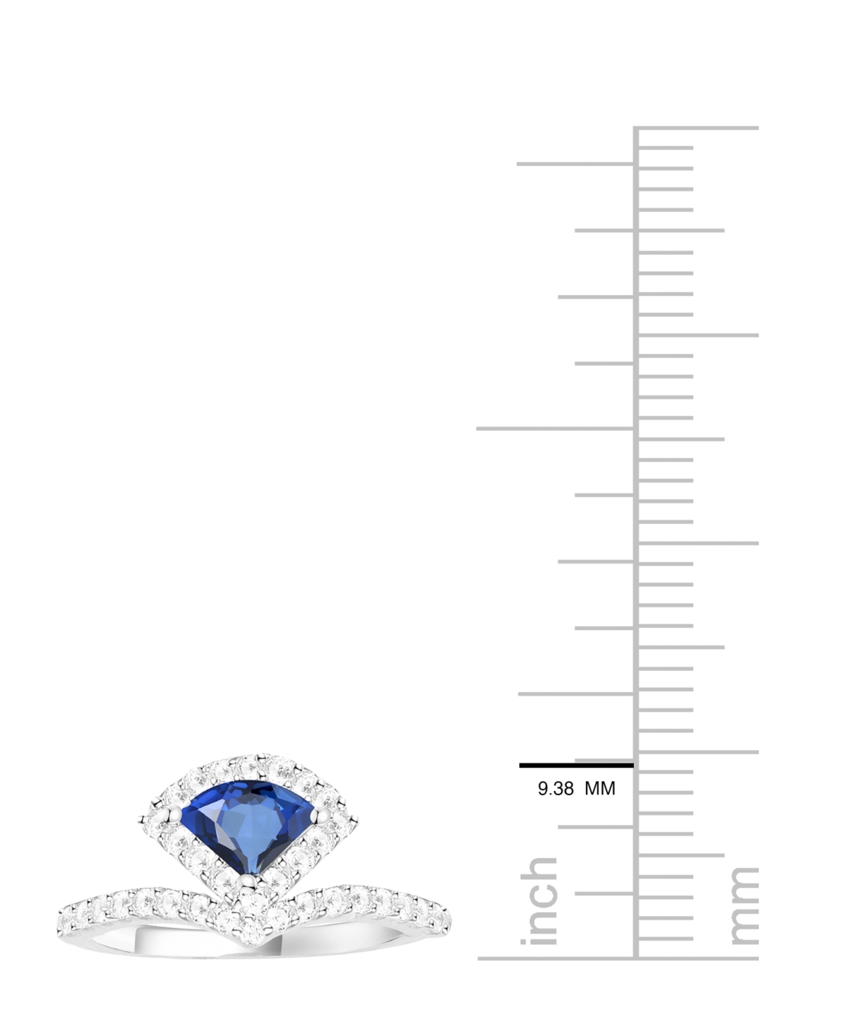 Macy's Lab-grown Sapphire (5/8 Ct. T.w.) And Lab-grown White Sapphire (3/8 Ct. T.w.) Ring In Sterling Silve In Metallic