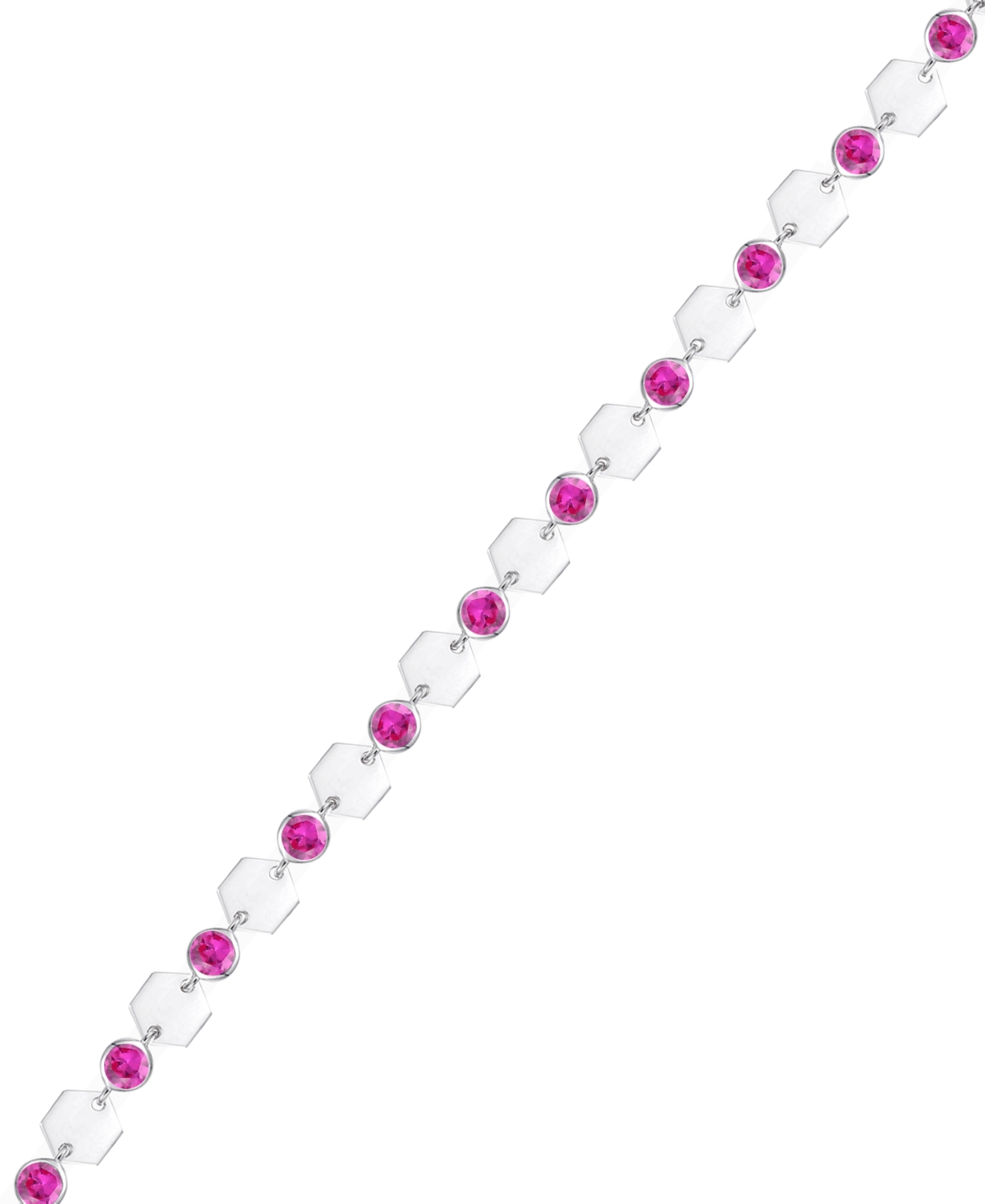 Macy's Lab-Grown Ruby Luna Bracelet (2-1/5 ct. t.w.) in Sterling Silver