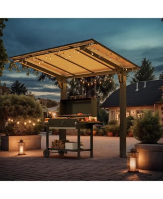 8' x 5' Gazebo Outdoor Pergola for Patio, Freestanding Lean to Hard Top Grill Gazebo