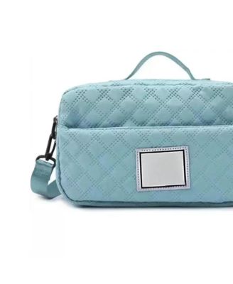 Three-dimensional Diamond Patterned Small Square Tote, Casual Commuting Shoulder Bag with Dry Wet Separation & Double-sided Pockets