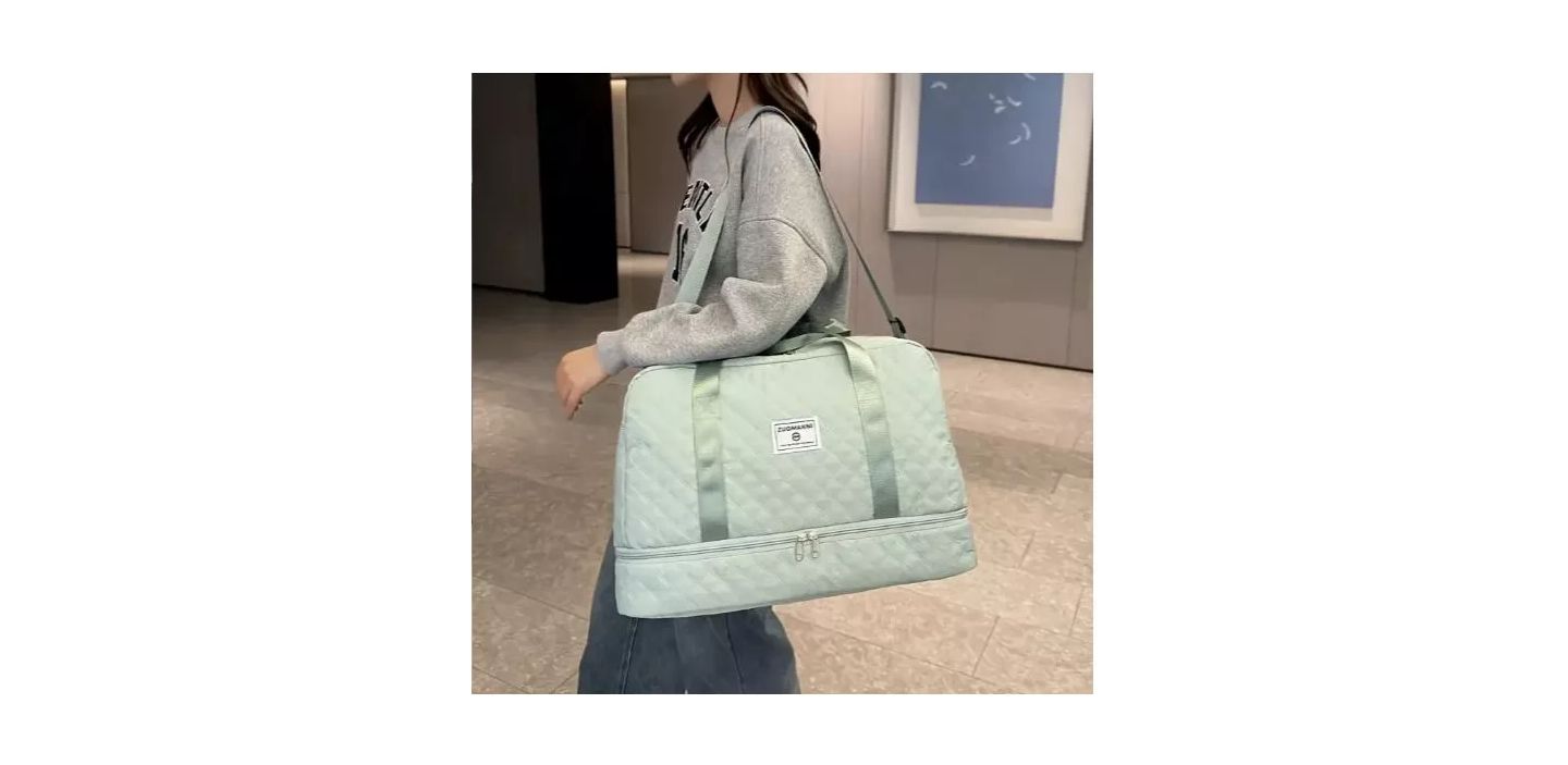 Женская сумка BATFOX Three-dimensional Diamond Patterned Small Square Tote, Crossbody bag with Dry Wet Separation & Double-sided Pockets, цвет: Чёрный — фото 5