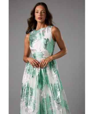 Women's Jacquard Fit And Flare Midi Dress