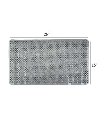 Non-Slip Textured Bathtub Mat with Suction Cups and Drain Holes, BPA-Free, 26" x 15"