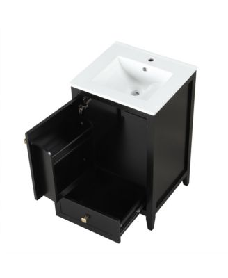 20" Bathroom Vanity with Sink, Soft Closing Door, Storage Rack and One Drawer, Bathroom Cabinet