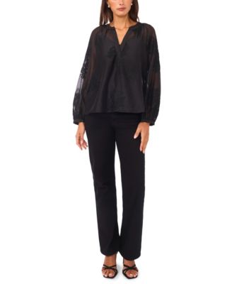 Women's Half-Placket Raglan Long Sleeve Top