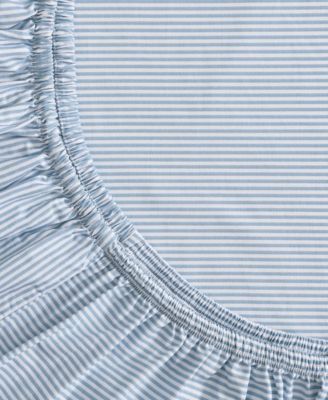 Printed Cotton Percale Contrast Hem 4 Pc. Sheet Set, Full