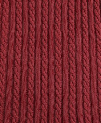 Solid Cotton Cable Knit Throw, 70" x 50"