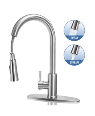 304 Stainless Steel 360° Rotation and Dual Water Modes Pull-Down Kitchen Faucet