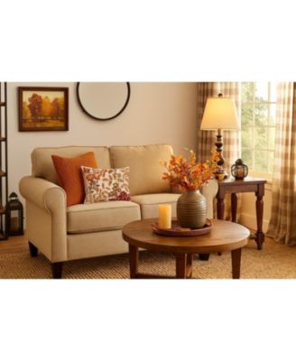 Autumn Floral Leaves Handcrafted Small Long Accent Pillow 12" x 18"