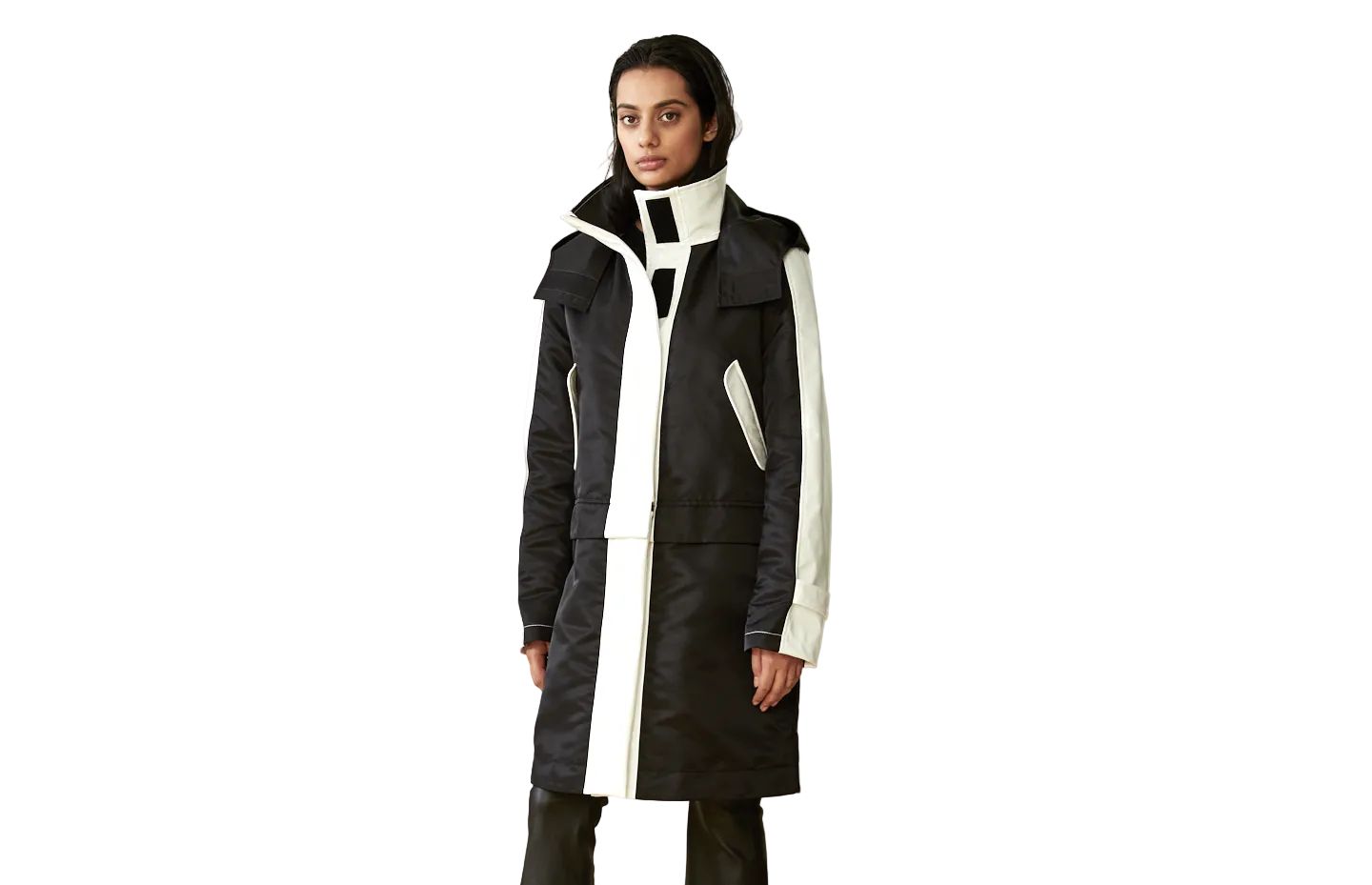 Женские куртки CAALO Water- Resistant Convertible Raincoat, цвет: Чёрный — фото 1
