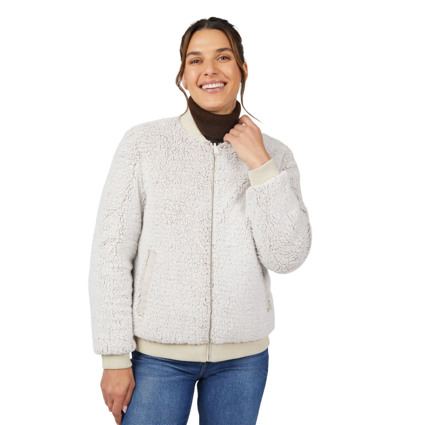 Женская куртка Free Country Stratus Lite Reversible Quilted Bomber, цвет: Овсяный — фото 8