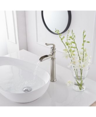 Waterfall Single Hole Single-Handle Vessel Bathroom Faucet With Pop-up Drain Assembly in Polished Chrome