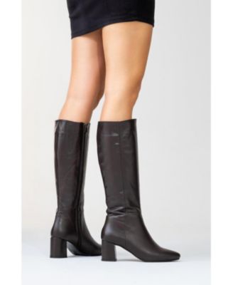 Sejas Leather Block Heel Knee-High Boot (Women)