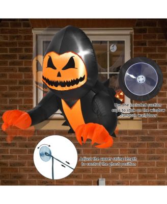 3.3 FT Halloween Inflatable Pumpkin Head Ghost Broke Out from Window