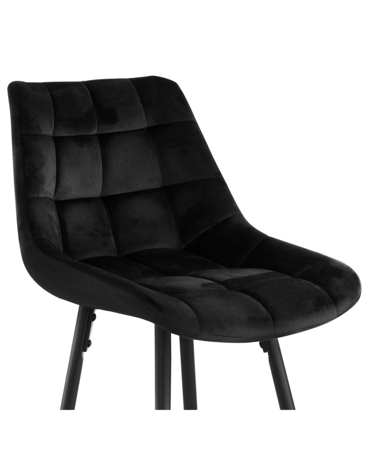 Elama 2-Pc. Velvet Tufted Metal-Leg Bar Chairs