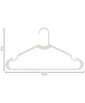 Home 50 Piece Plastic Hanger Set with Notched Shoulders in White