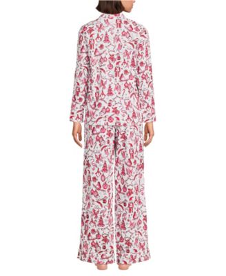 Women's Cotton Poplin 2 Piece Pajama Set - Long Sleeve Top and Pants