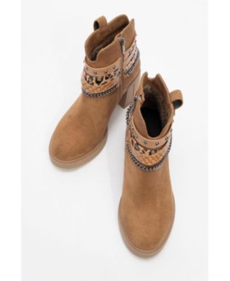 Boliva Buckled Chain Block Heel Boot (Women)