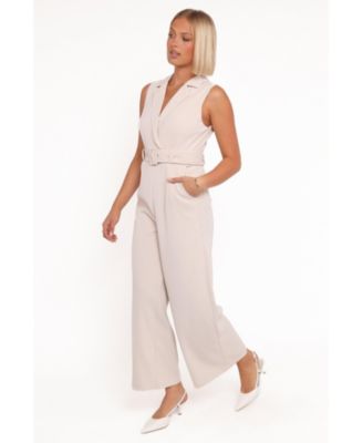 Women's Sienna Belted Jumpsuit - Beige