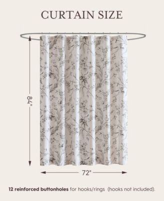 Branch Toile Vintage Floral Shower Curtain, 72" x 84"