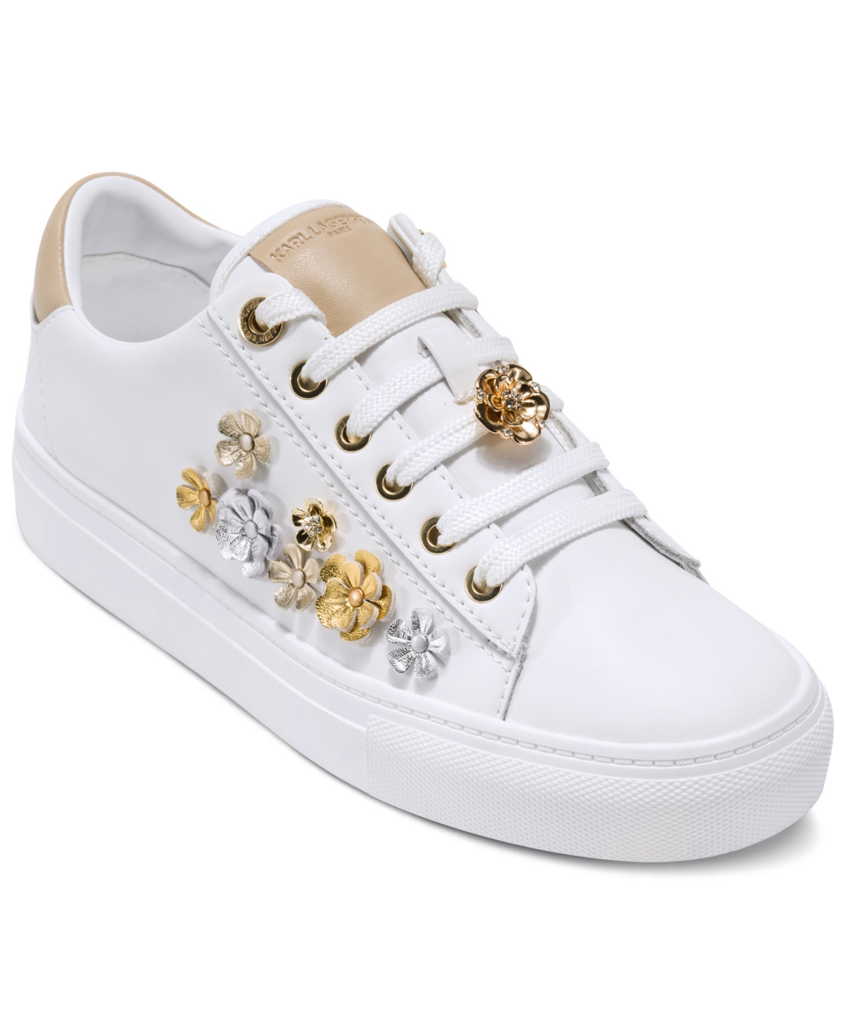 Karl Lagerfeld Paris Women's Cate Fleur Lace-Up Sneakers