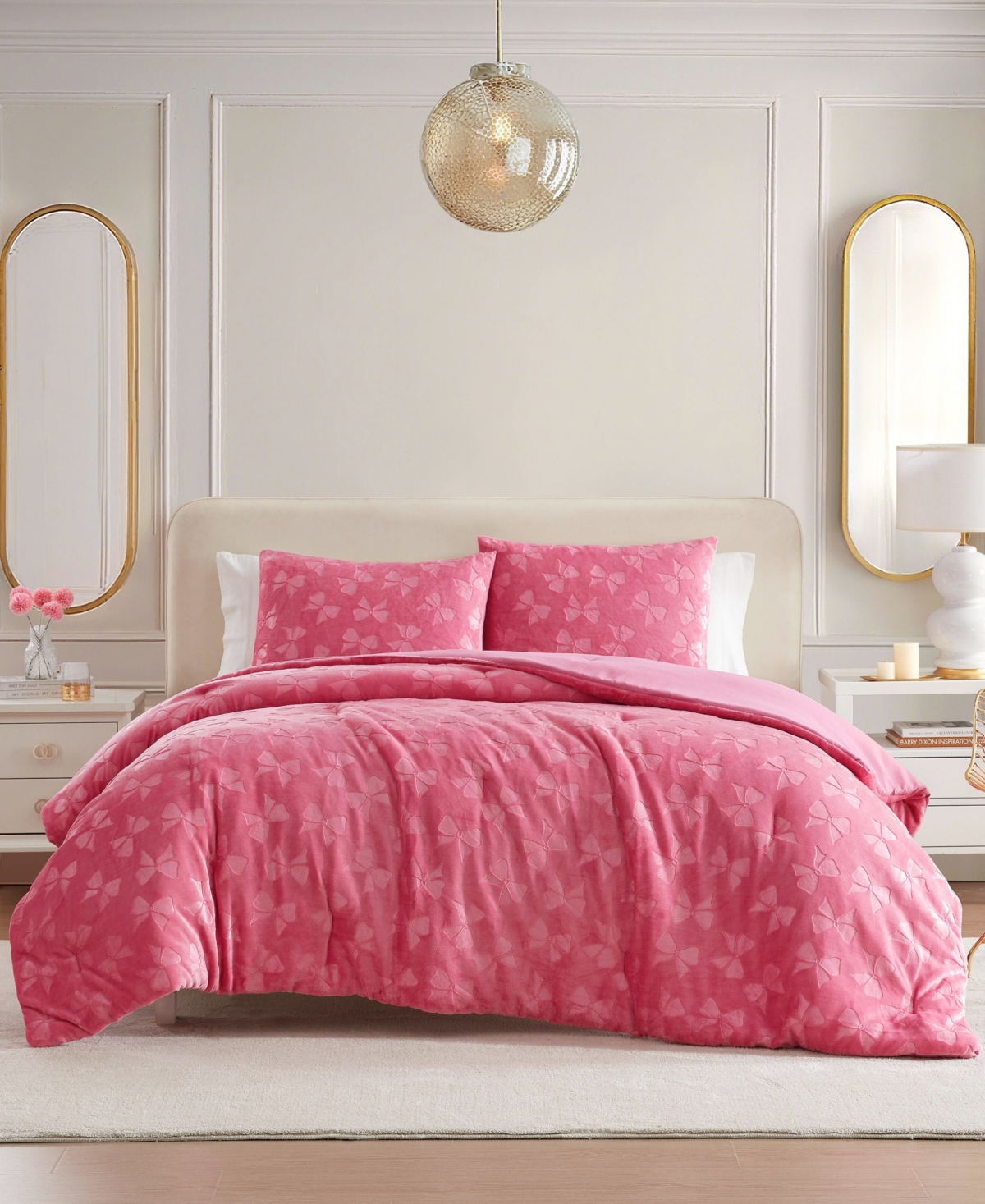 Betsey Johnson Flirty Bows Embossed Plush Comforter Set