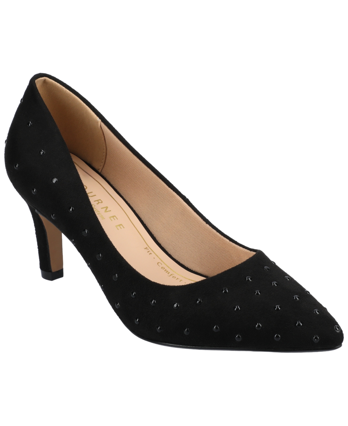 Journee Collection Women's Scylee Pointed Toe Dress Pumps - Black Stud