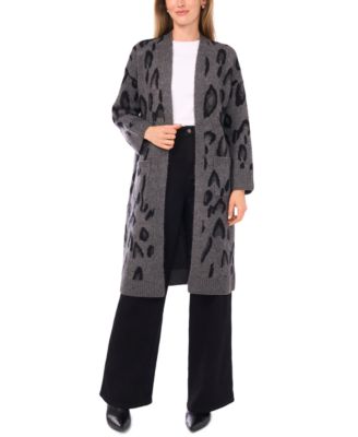 Vince Camuto - Women's Long Sleeve Animal Print Cardigan