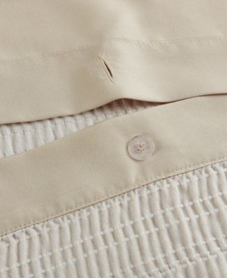 Stitched Gauze Jacquard 3-Pc. Duvet Cover Set, Full/Queen