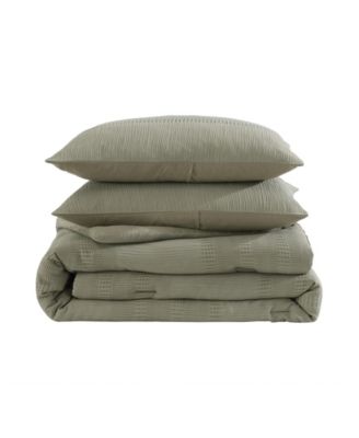 Solid Variegated Waffle 3-Pc. Comforter Set, Full/Queen