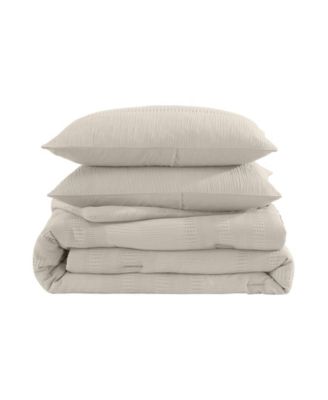 Solid Variegated Waffle 3-Pc. Comforter Set, Full/Queen