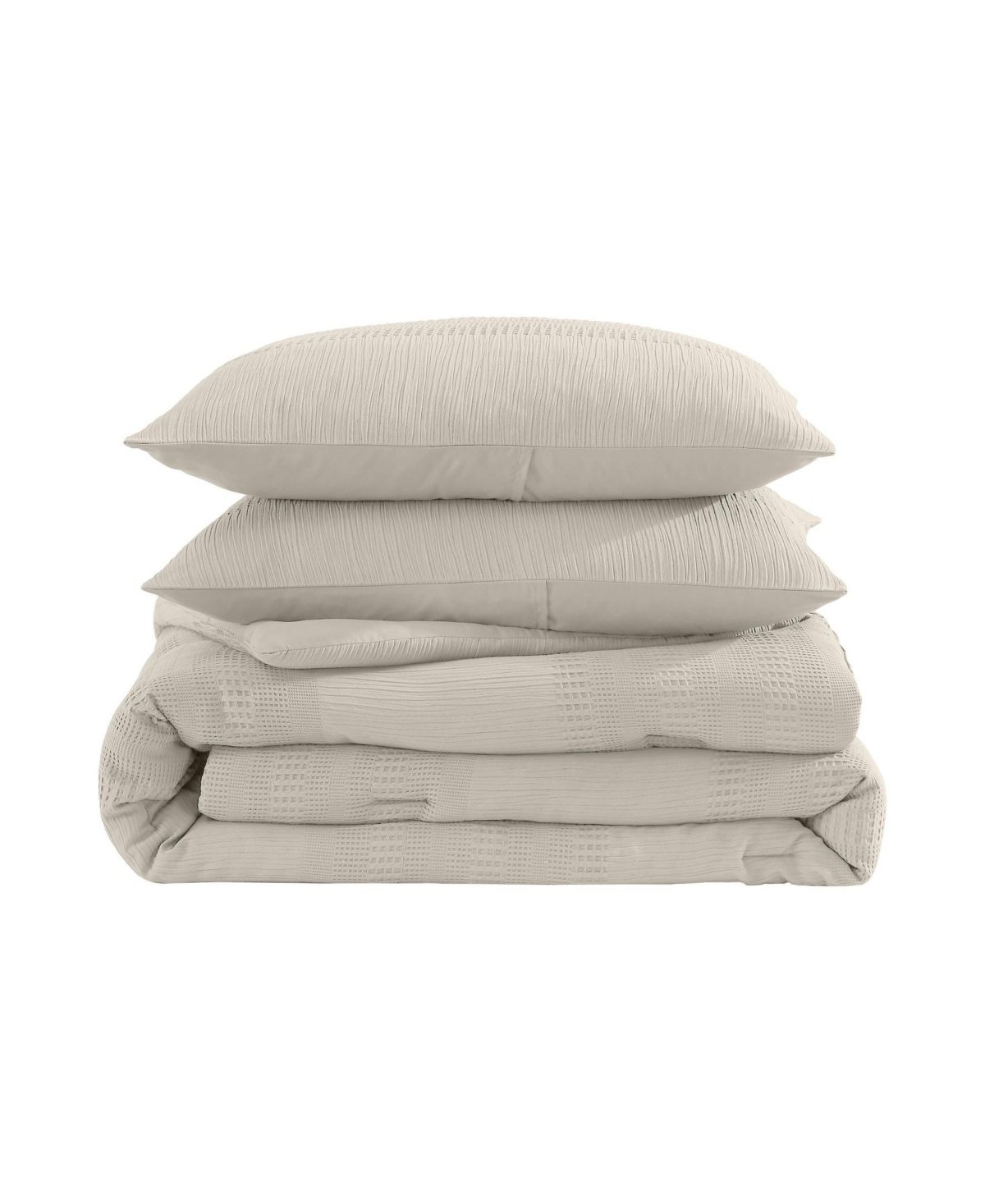 Kenneth Cole New York Solid Variegated Waffle 3-pc. Comforter Set, Full/queen In Neutral